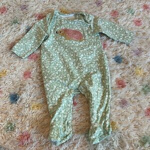 Ever & Ever Green Floral Porcupine Play Suit - 3 Months - Never Worn